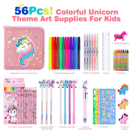 MAIGOZON art supplies for kids unleash imagination with pencils, crayons, and markers.