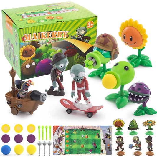 Maikerry PVZ Peashooter figure ready for action on the battlefield map