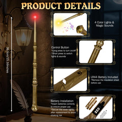 Maikoi light up magic wand colors glow, vibrant lights and sounds in action.