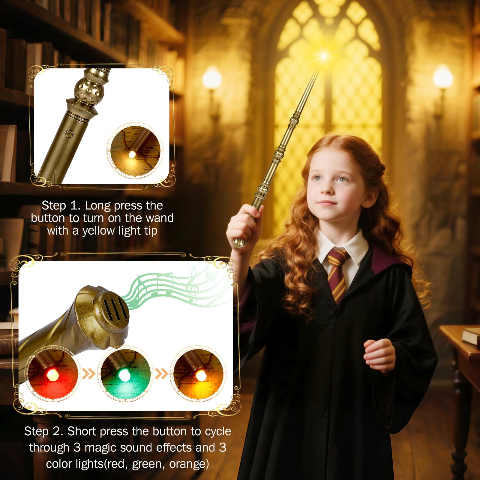Maikoi light up magic wand control panel, easy grip for tiny hands.