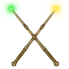 Maikoi light up magic wand golden front view, enchanting for kids' cosplay play.
