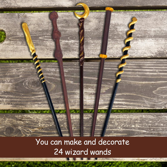 Maikoi wand making clay and paint set highlights versatile materials for personalized wand designs.