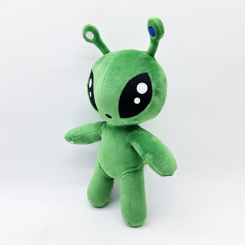 MAIPAI green alien plush vacuum packaging, unboxing preview of soft material.