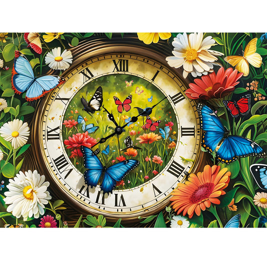 Maiqufa 500-piece butterfly garden clock puzzle for mindful relaxation and family fun