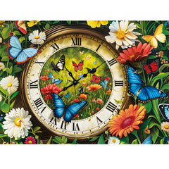 Maiqufa 500-piece butterfly garden clock puzzle for mindful relaxation and family fun