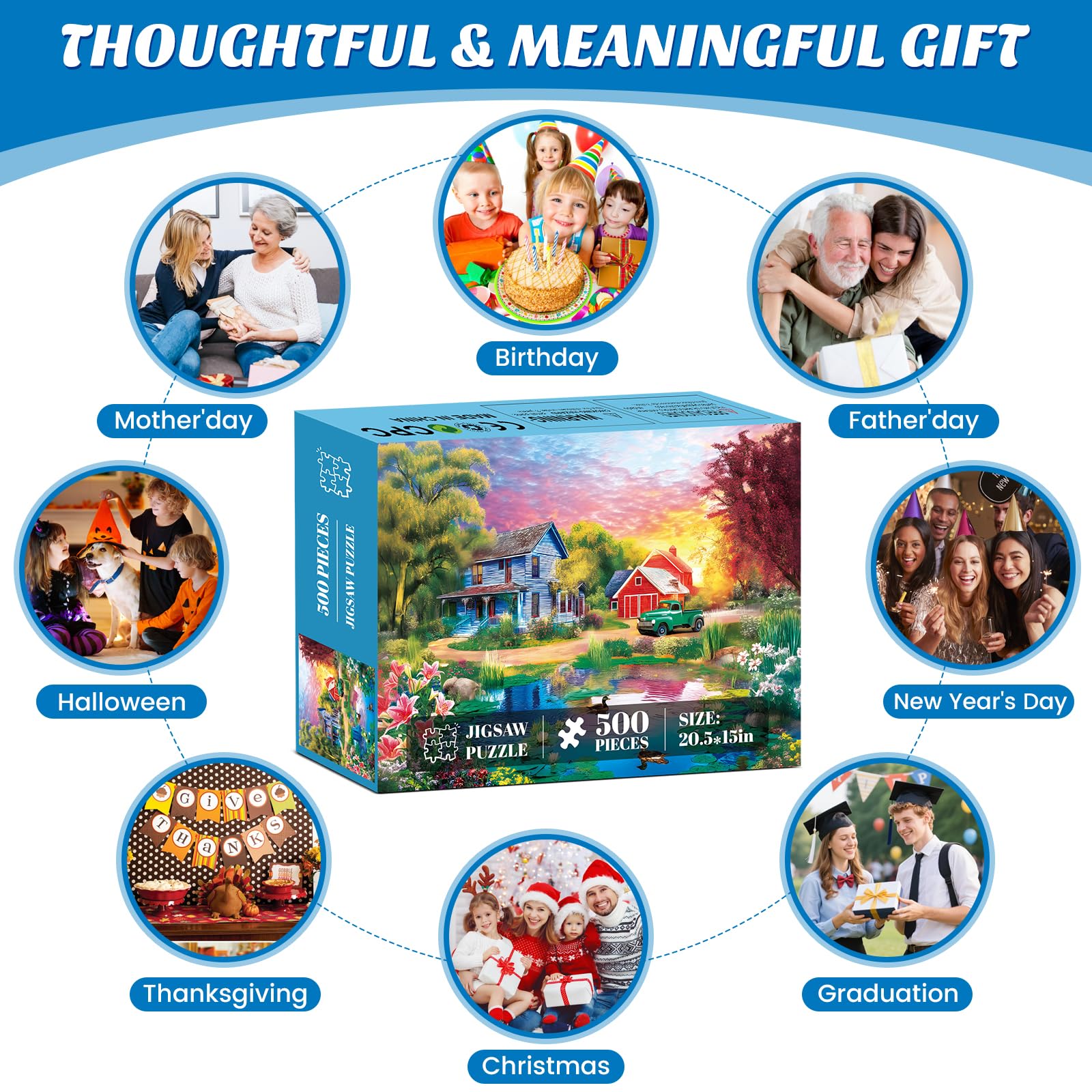 Maiqufa 500-piece puzzle includes an HD poster to guide your progress