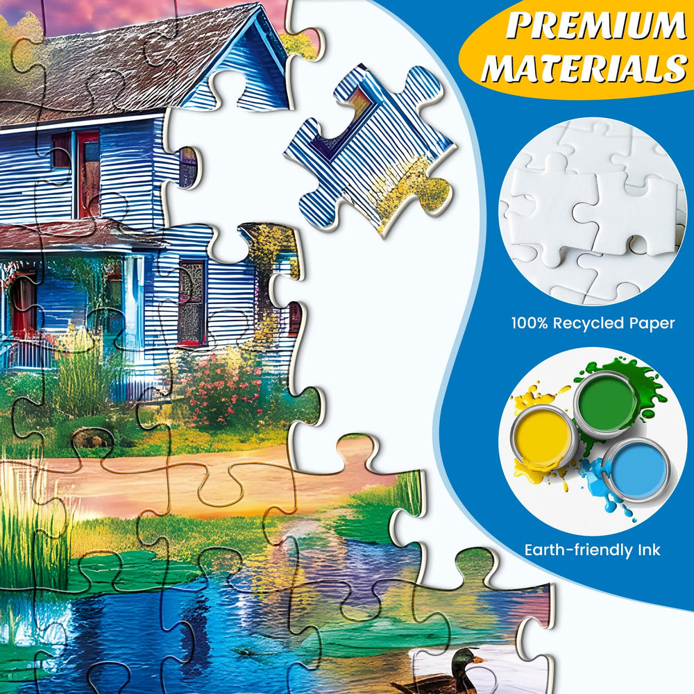 Maiqufa red barn lily pond puzzle creates immersive country life moments for family time