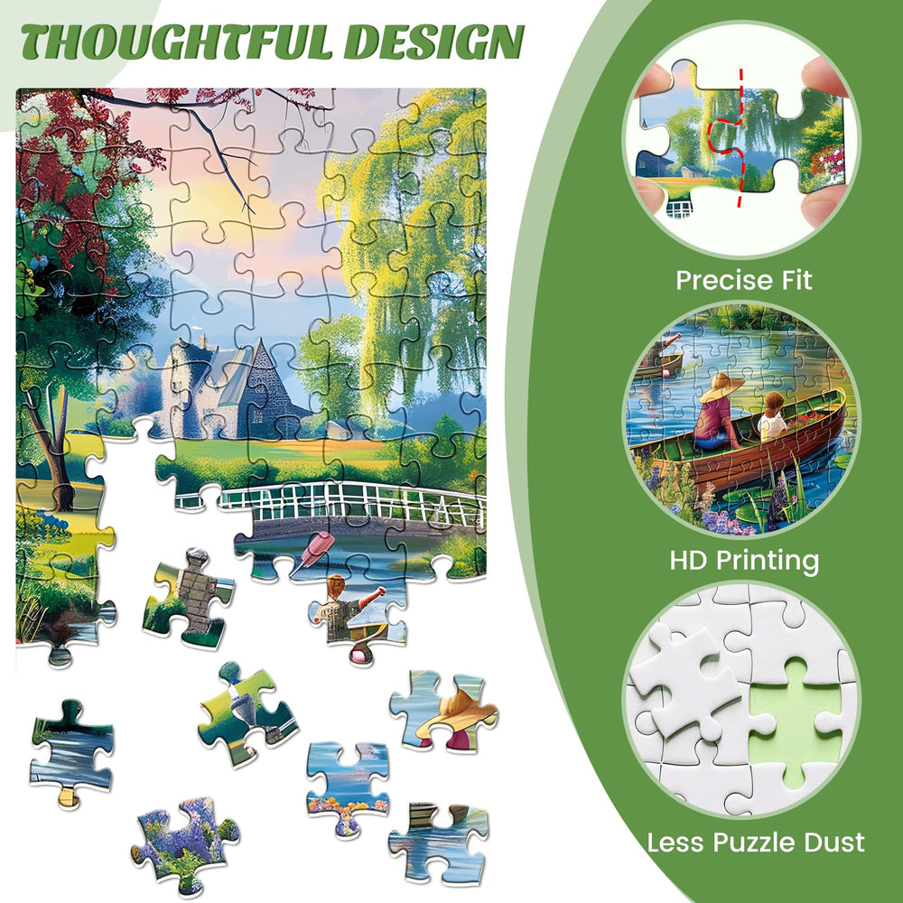 Maiqufa riverside boats puzzle highlights HD details for focused puzzling sessions