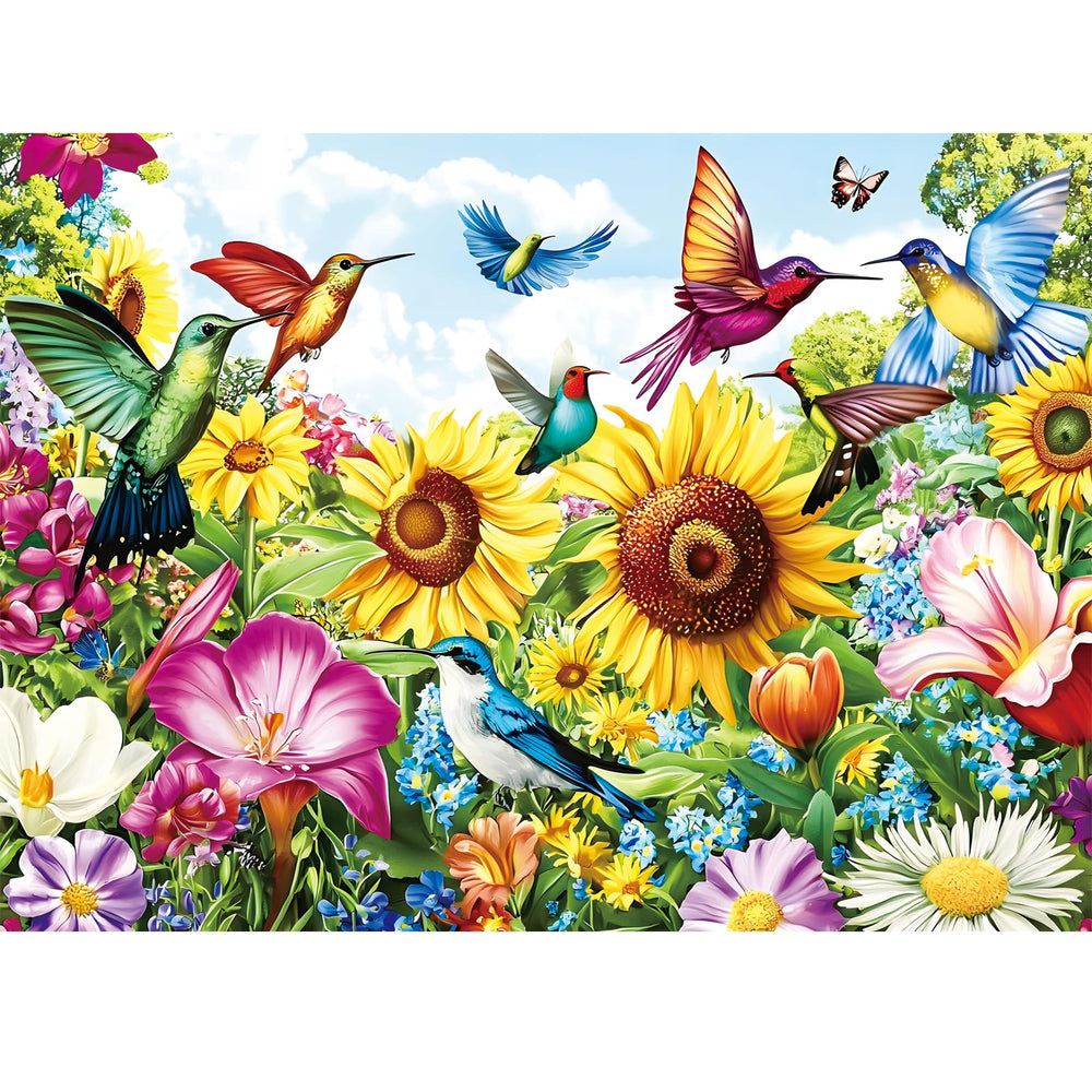 Maiqufa summer birds garden puzzle showing vibrant garden scene for relaxing family time