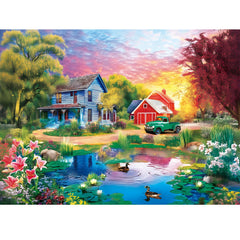 Maiqufa sunset farm retreat puzzle delivers relaxing countryside scene for mindful evenings
