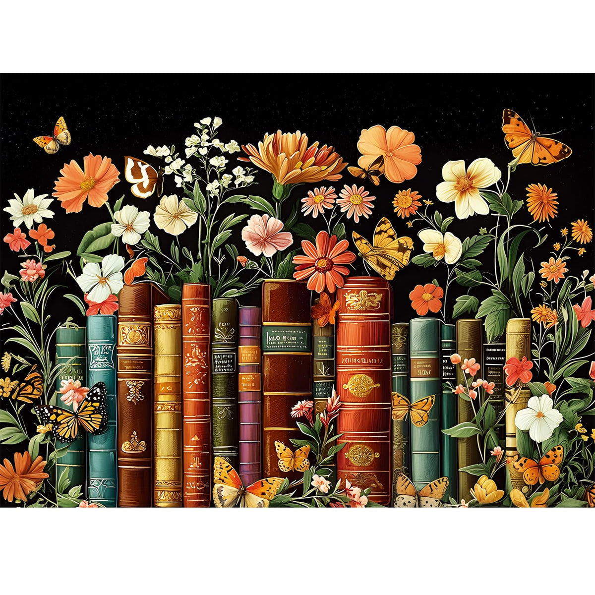 Maiqufa vintage wildflowers books puzzle with colorful blooms for a relaxing, artistic challenge