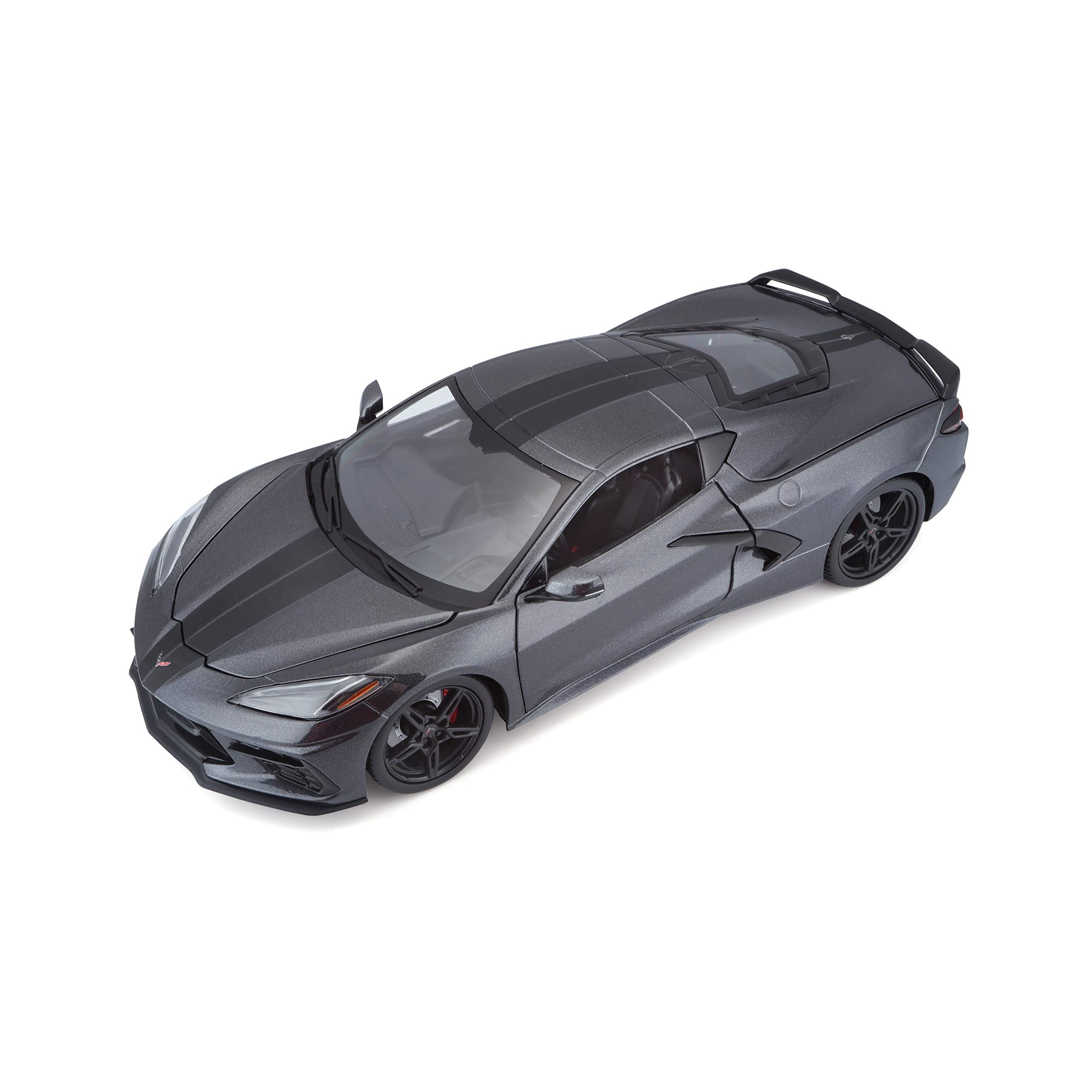 Maisto 1:18 Corvette Stingray Z51 grey body model for display.