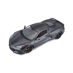 Maisto 1:18 Corvette Stingray Z51 grey body model for display.