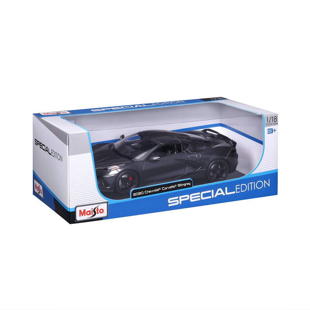 Maisto 1:18 Stingray Z51 grey collectible display piece.
