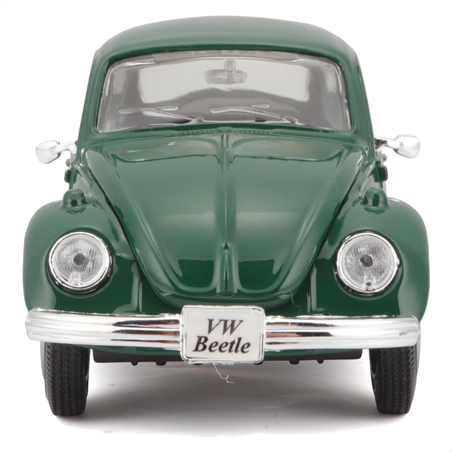 Maisto Beetle Green detailed chassis enhances authentic proportions on display