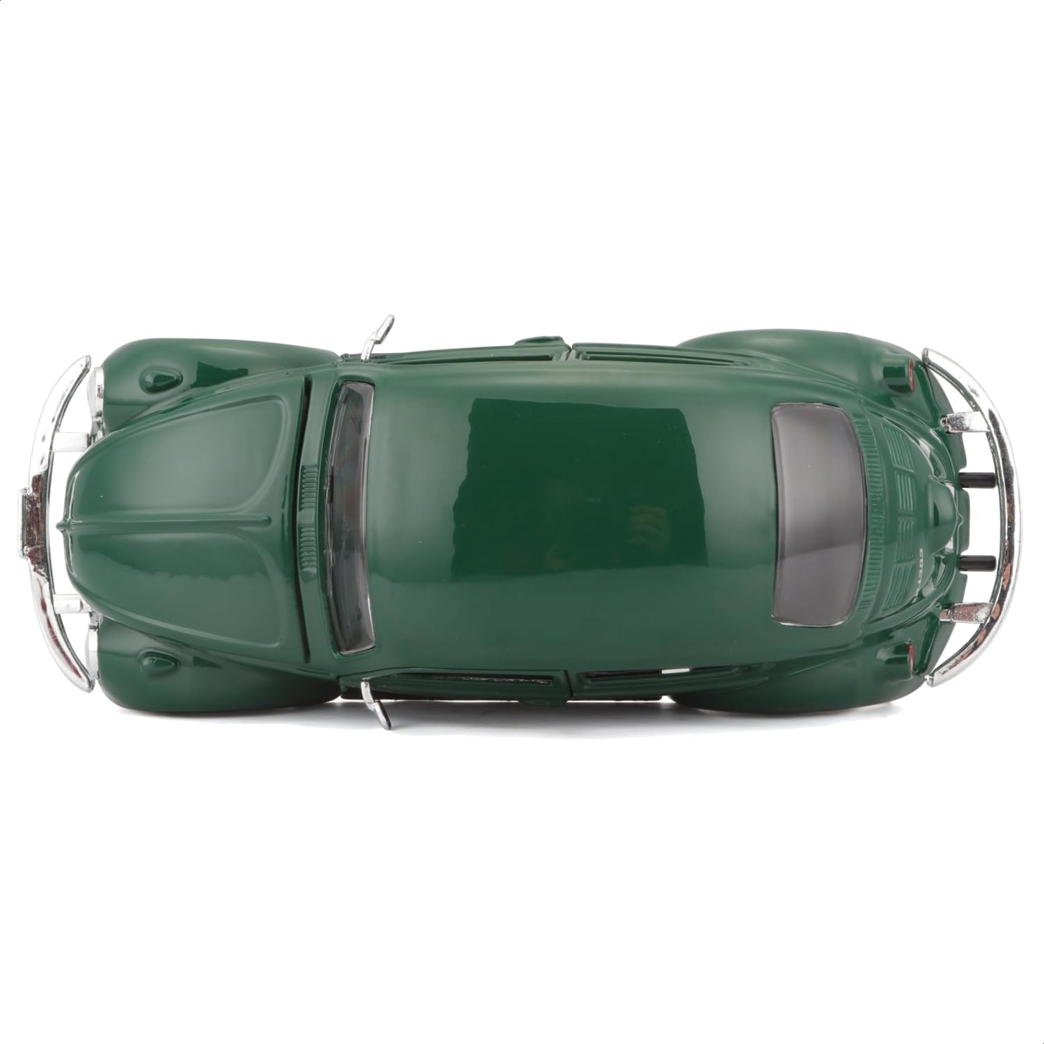 Maisto Beetle Green packaging weight provides stable shelf presence