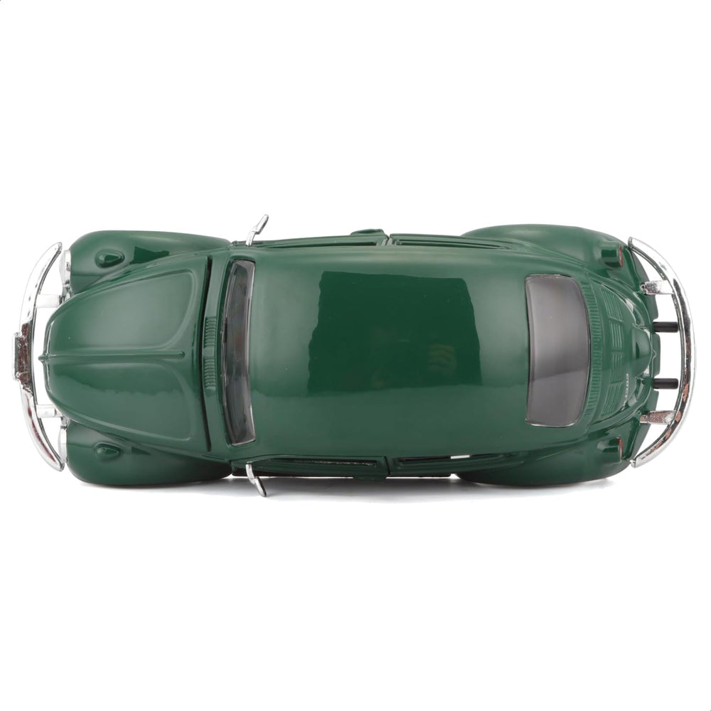 Maisto Beetle Green packaging weight provides stable shelf presence