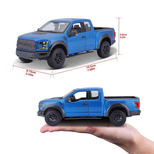 Maisto Ford F-150 Raptor blue opening doors for realistic showcase.