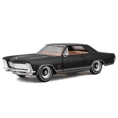 Maisto 1965 Buick Riviera diecast exterior view highlights authentic black finish for display