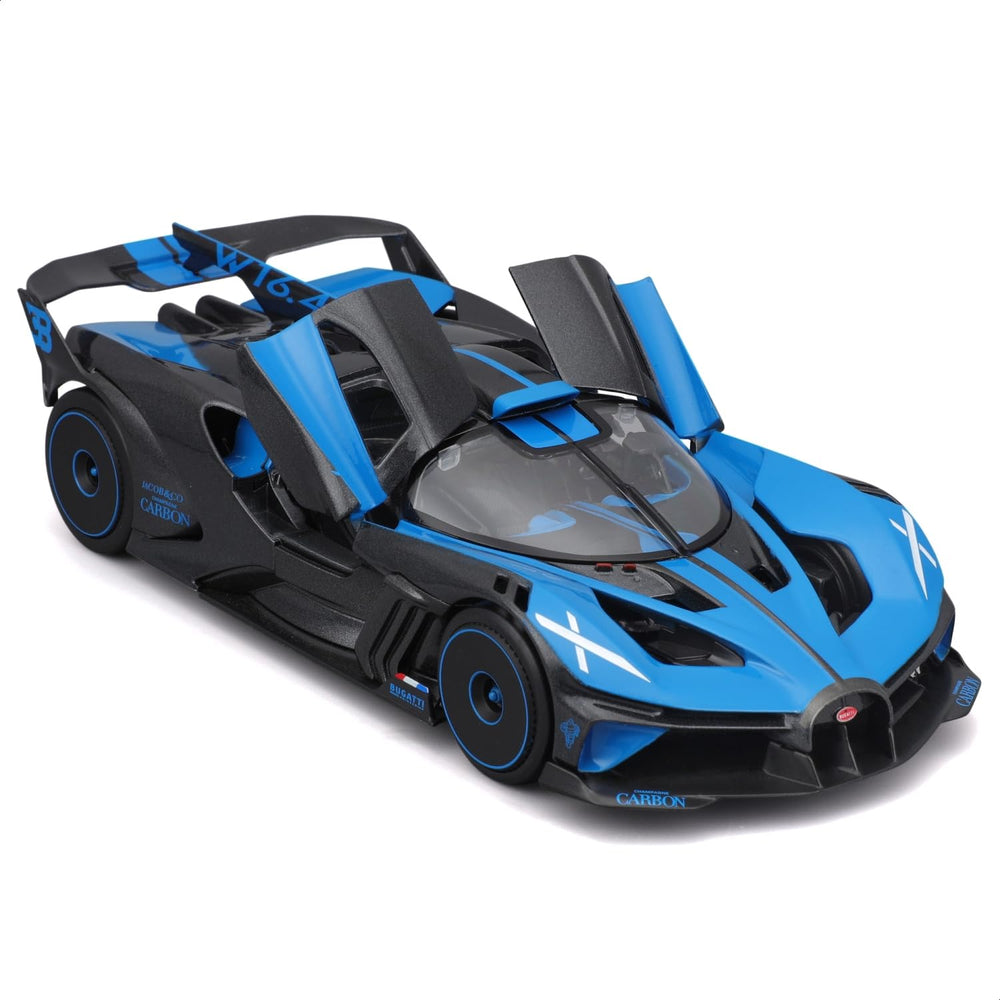 Maisto Bugatti Bolide cockpit highlights interior realism for display.