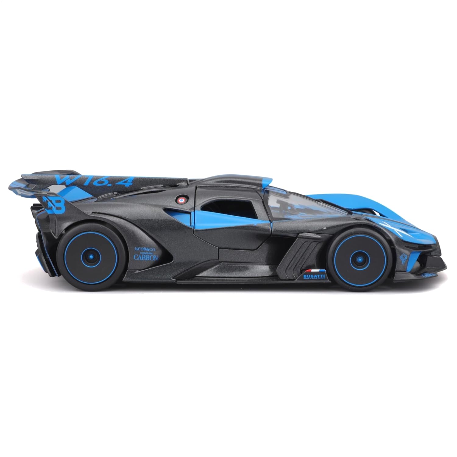 Maisto Bugatti Bolide licensing emblem confirms official status.