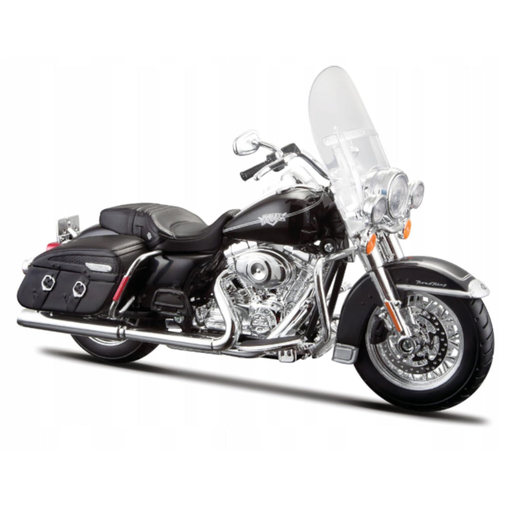 Maisto Harley-Davidson 1:12 Road King Classic overview, ideal for display on a shelf.