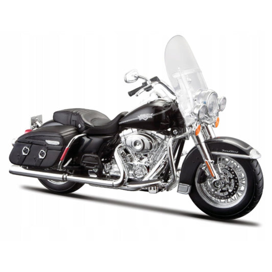 Maisto Harley-Davidson 1:12 Road King Classic overview, ideal for display on a shelf.