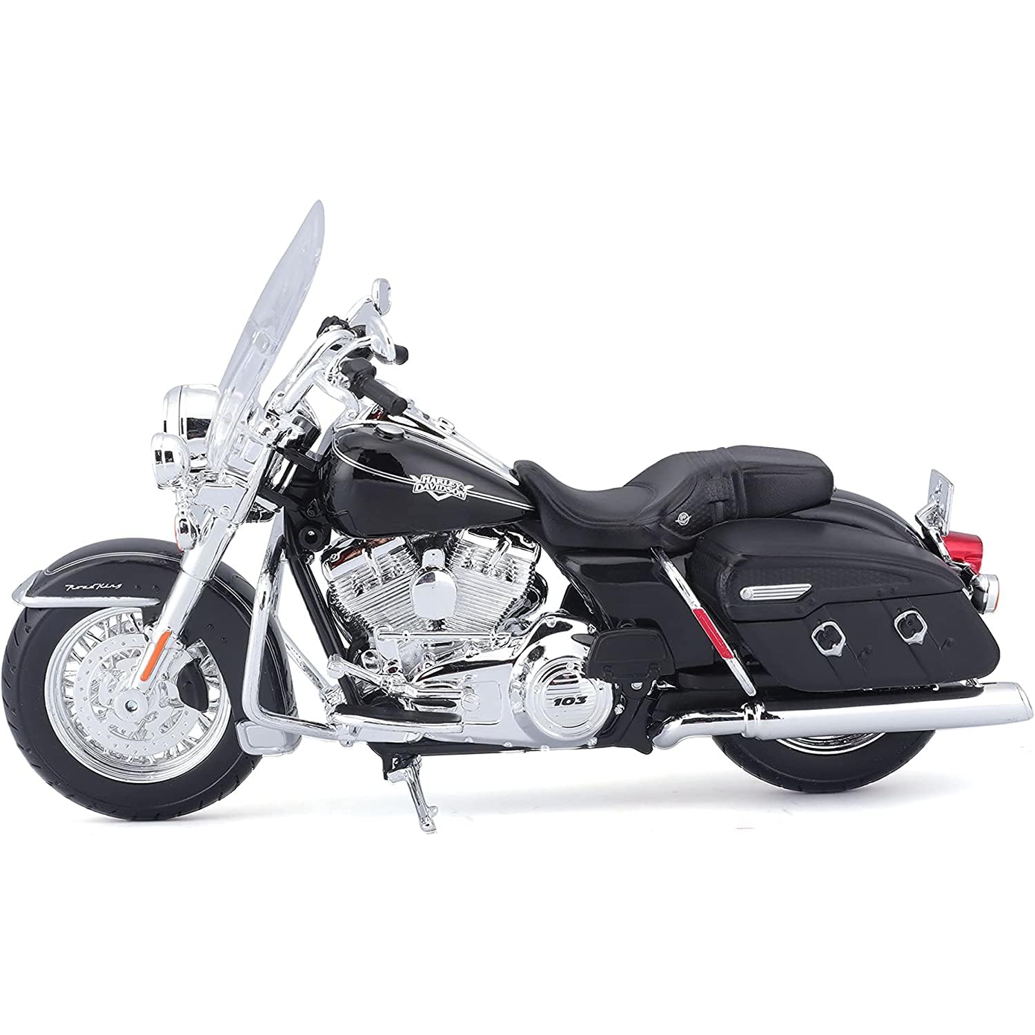 Maisto Harley-Davidson 1:12 Road King Classic wheel and tire close-up.