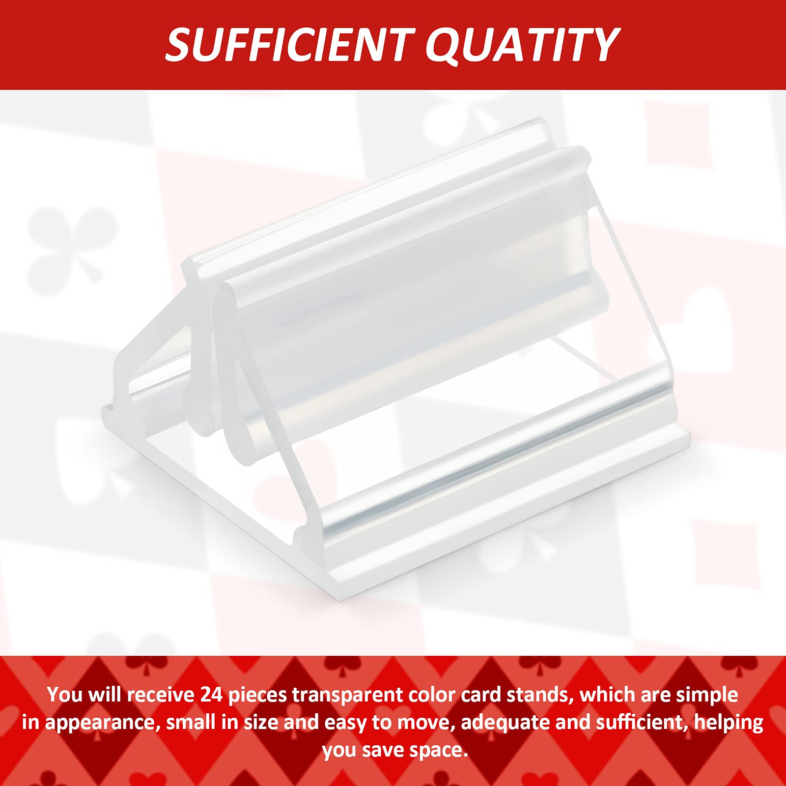Compact Maitys 2x2x1-3cm card stand fits most cards, ideal for quick setup.
