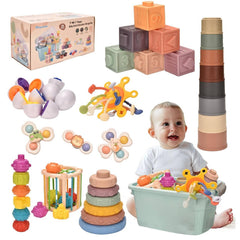 Majabike 6 soft building blocks support safe teething and fine motor play.