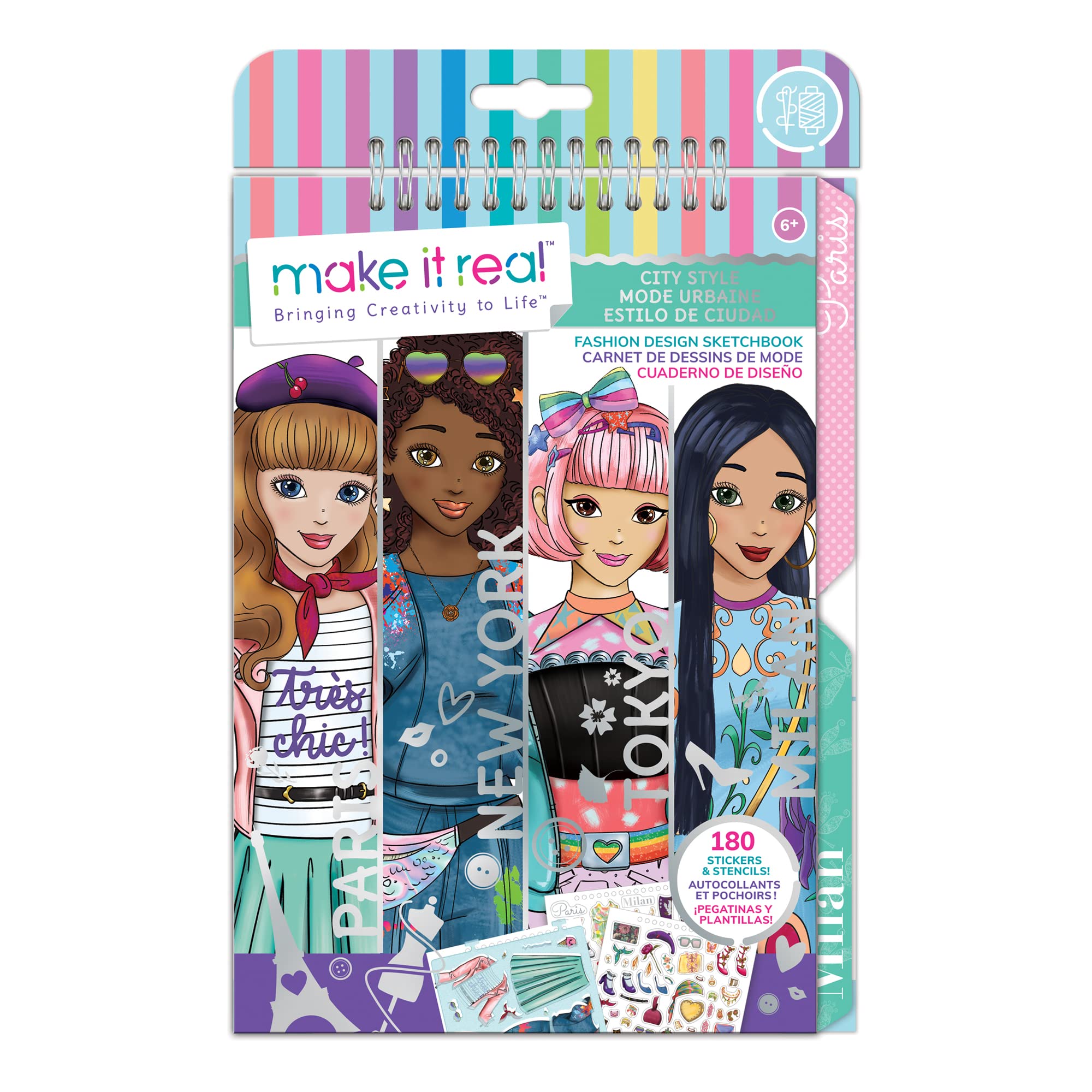 Make It Real City Style Sketchbook cover sparks city-fashion creativity for young designers.