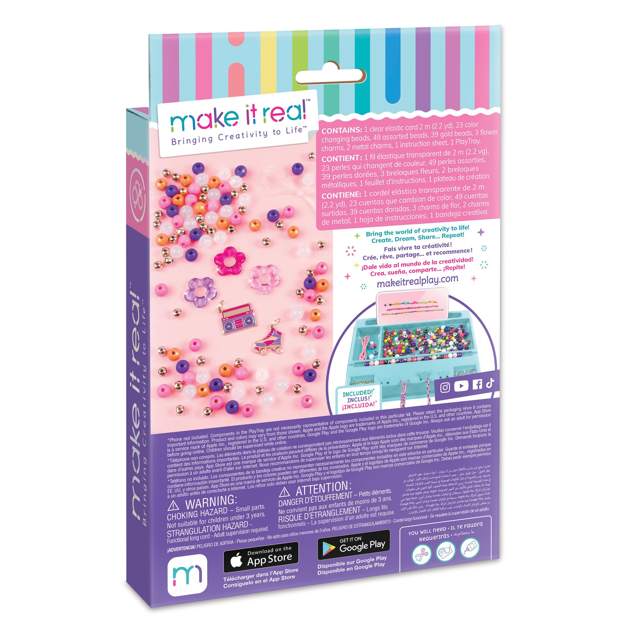 Make It Real Color Reveal kit cords and charms for easy DIY bracelet crafting