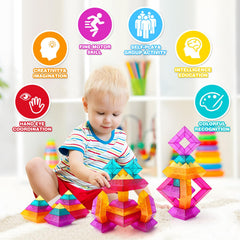 Colorful ABS blocks from MAKE KIDS SMILE BUBBLE FUN enhance fine motor skills and exploration.