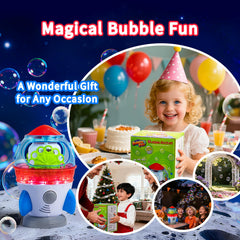 Make Kids Smile Rocket Bubble Machine easy to operate with one-button control
