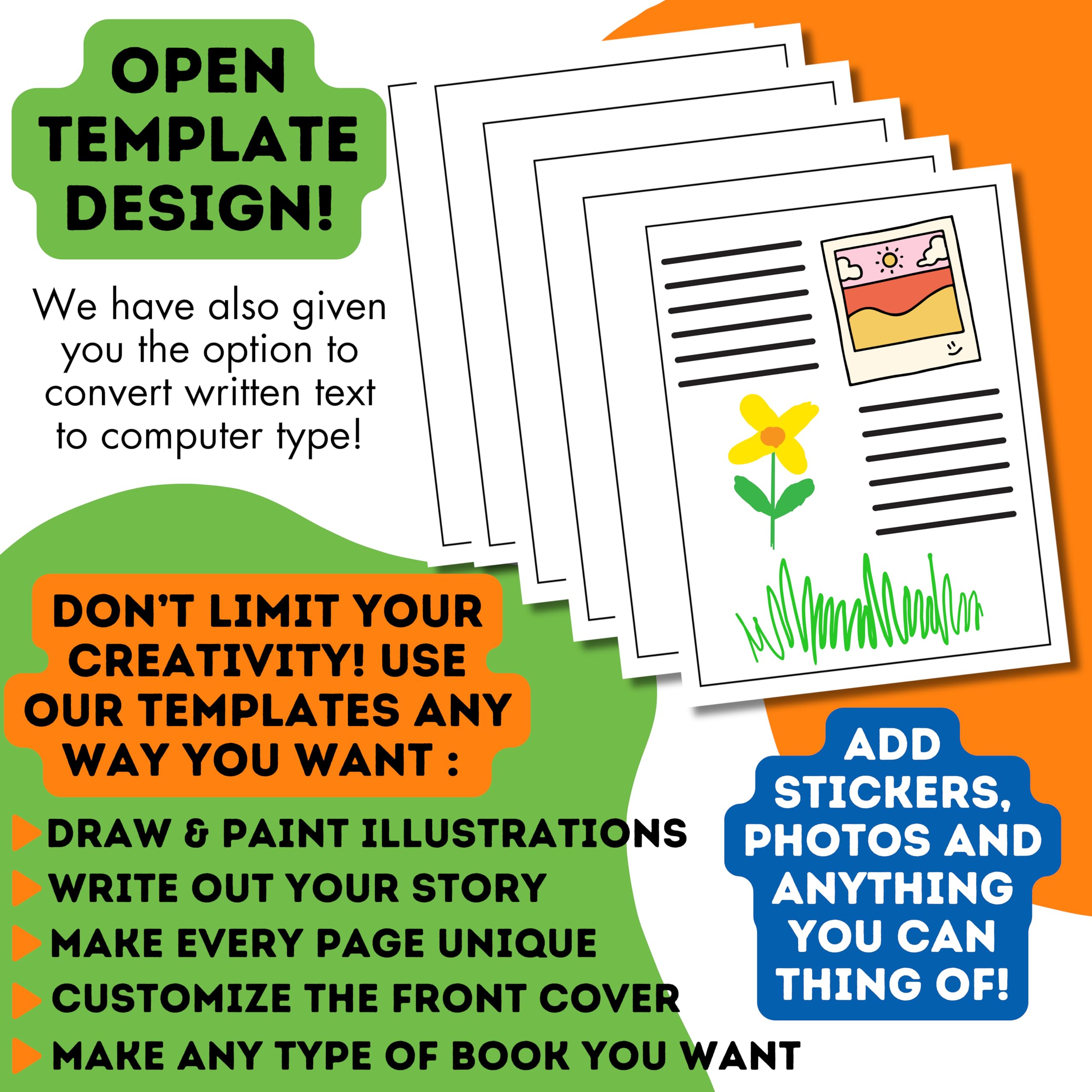 Pencils and crayons included with Story Crafters for smooth drawing.