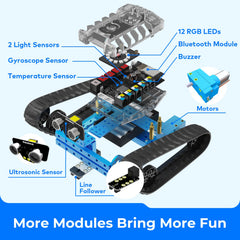 Makeblock mBot Ranger Me Auriga mainboard powers diverse modules.