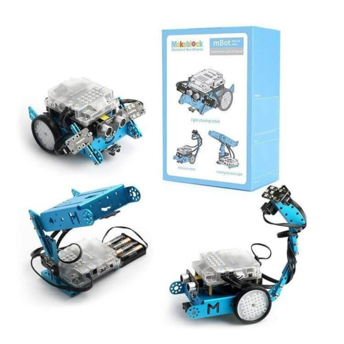 Makeblock RGB LED module for mbot enhances visibility and interactive lighting.