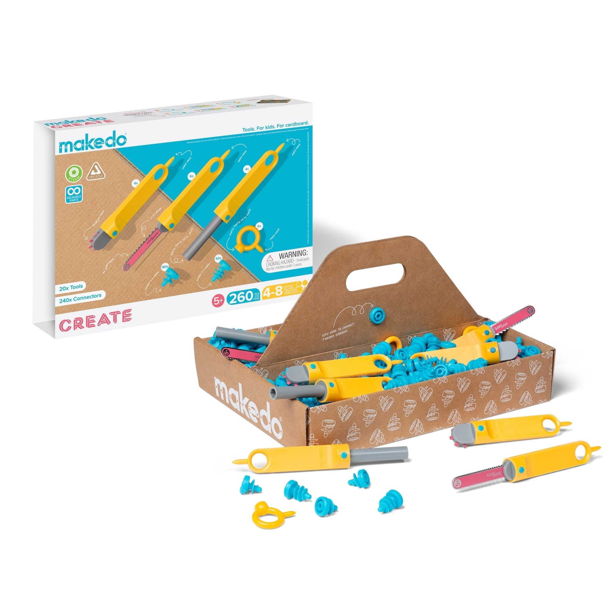 Makedo Create kids building with cardboard promotes collaborative play and problem solving