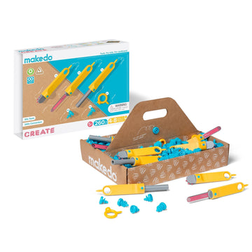 Makedo Create kids building with cardboard promotes collaborative play and problem solving