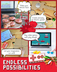 Makey Makey musical circuits illustrate hands-on electronics without complex software.