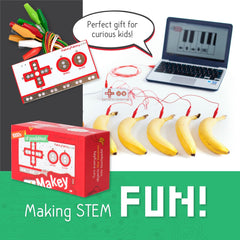 Makey Makey open-ended learning image highlights thousands of project possibilities.