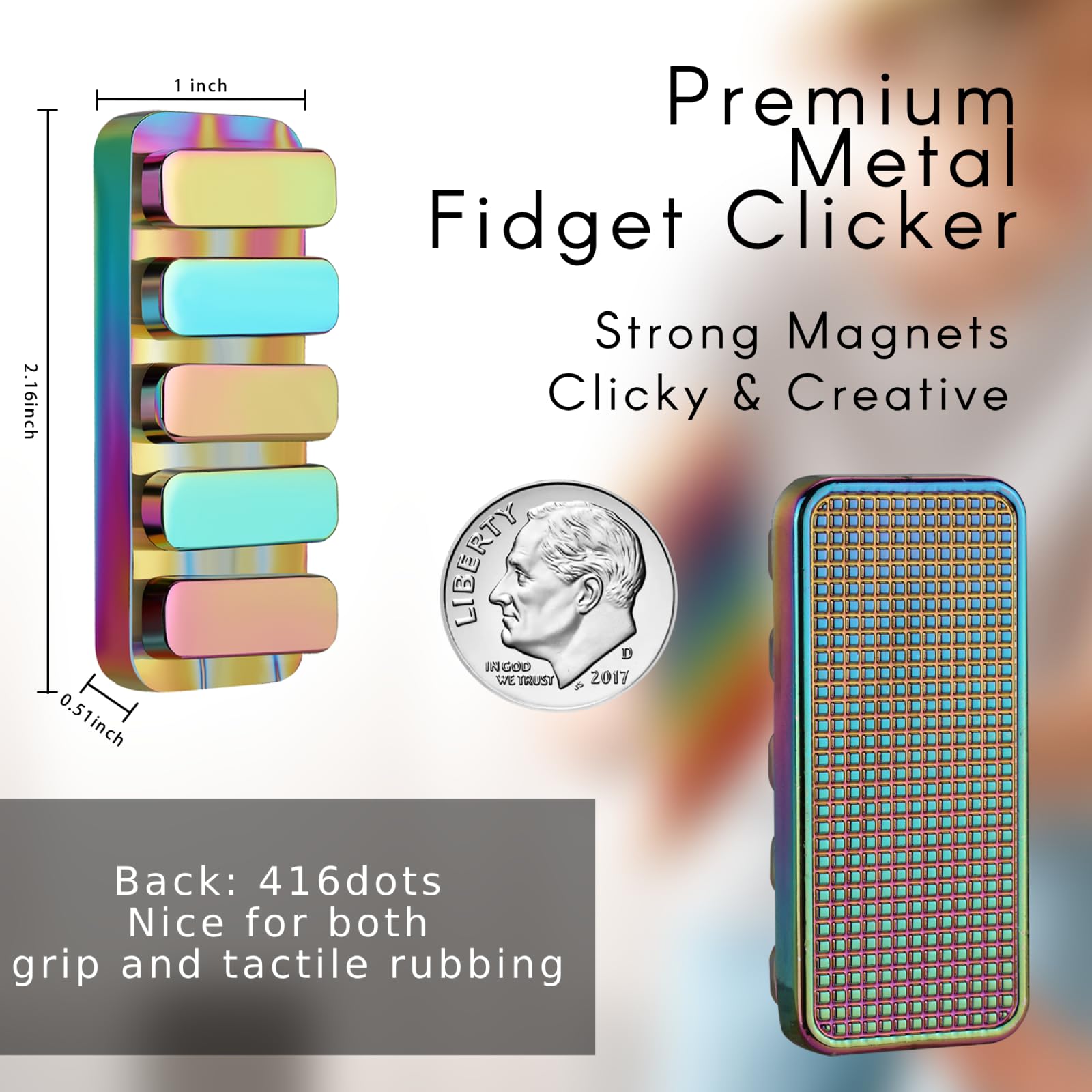 MAKWEN fidget slider with removable magnetic pedals for customizable play
