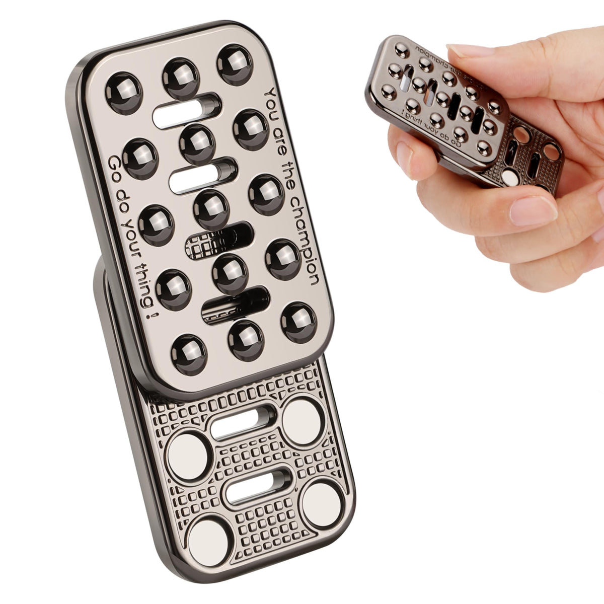 MAKWEN metal fidget slider front view shows clear stops for focused moments.