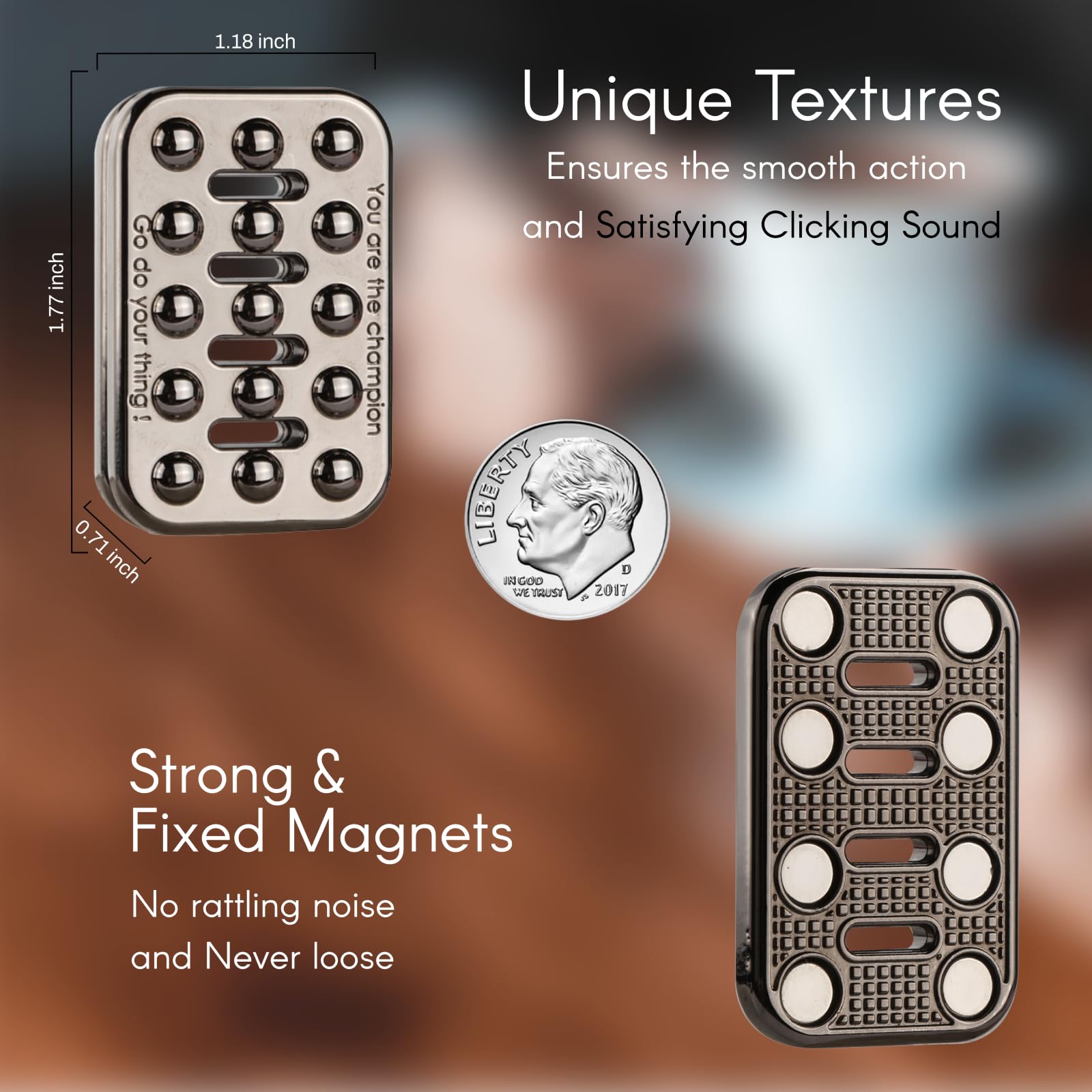MAKWEN metal fidget slider magnets and fixed stops provide precise tactile feedback.