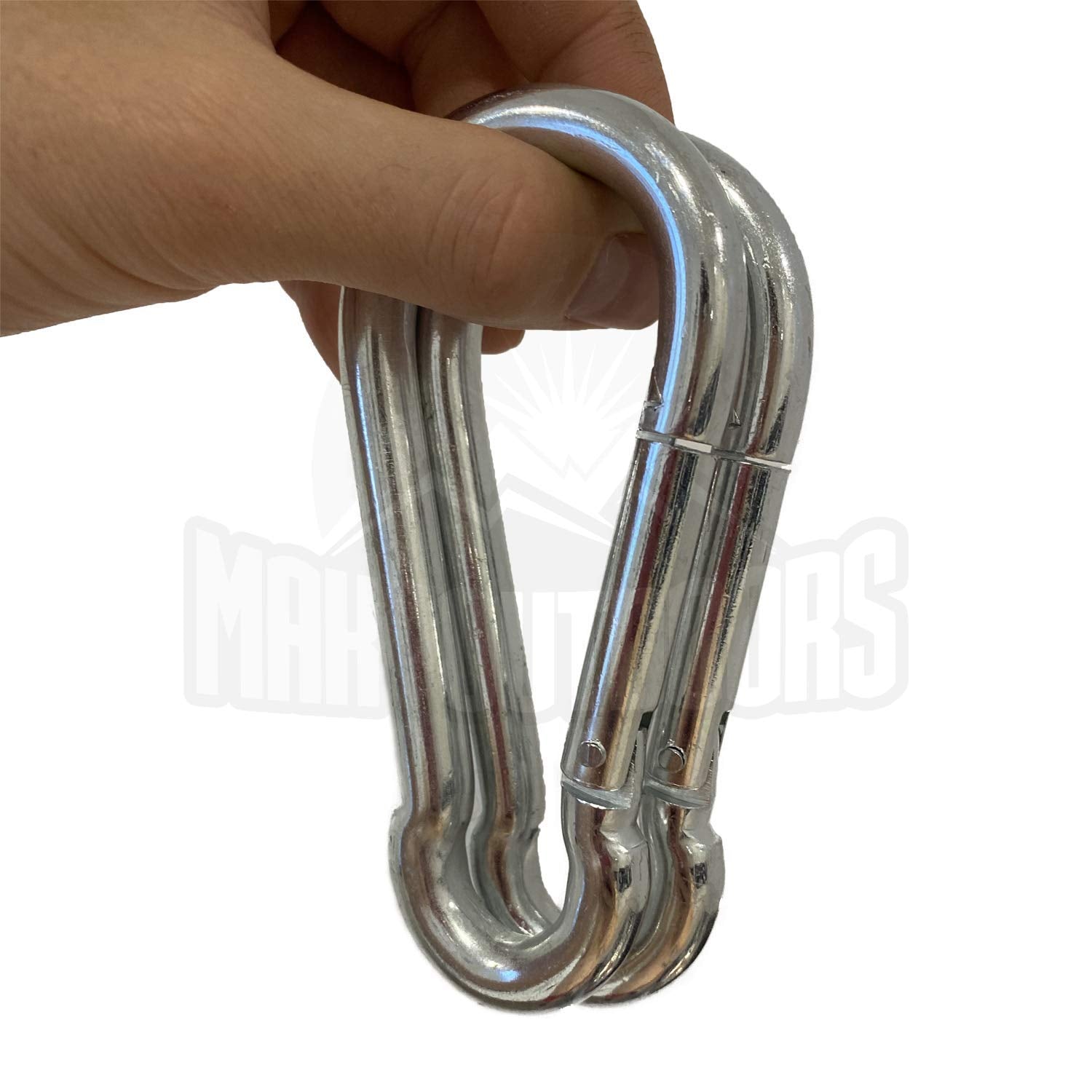 Maky Outdoors carabiner spring action demonstrates smooth gate closure.
