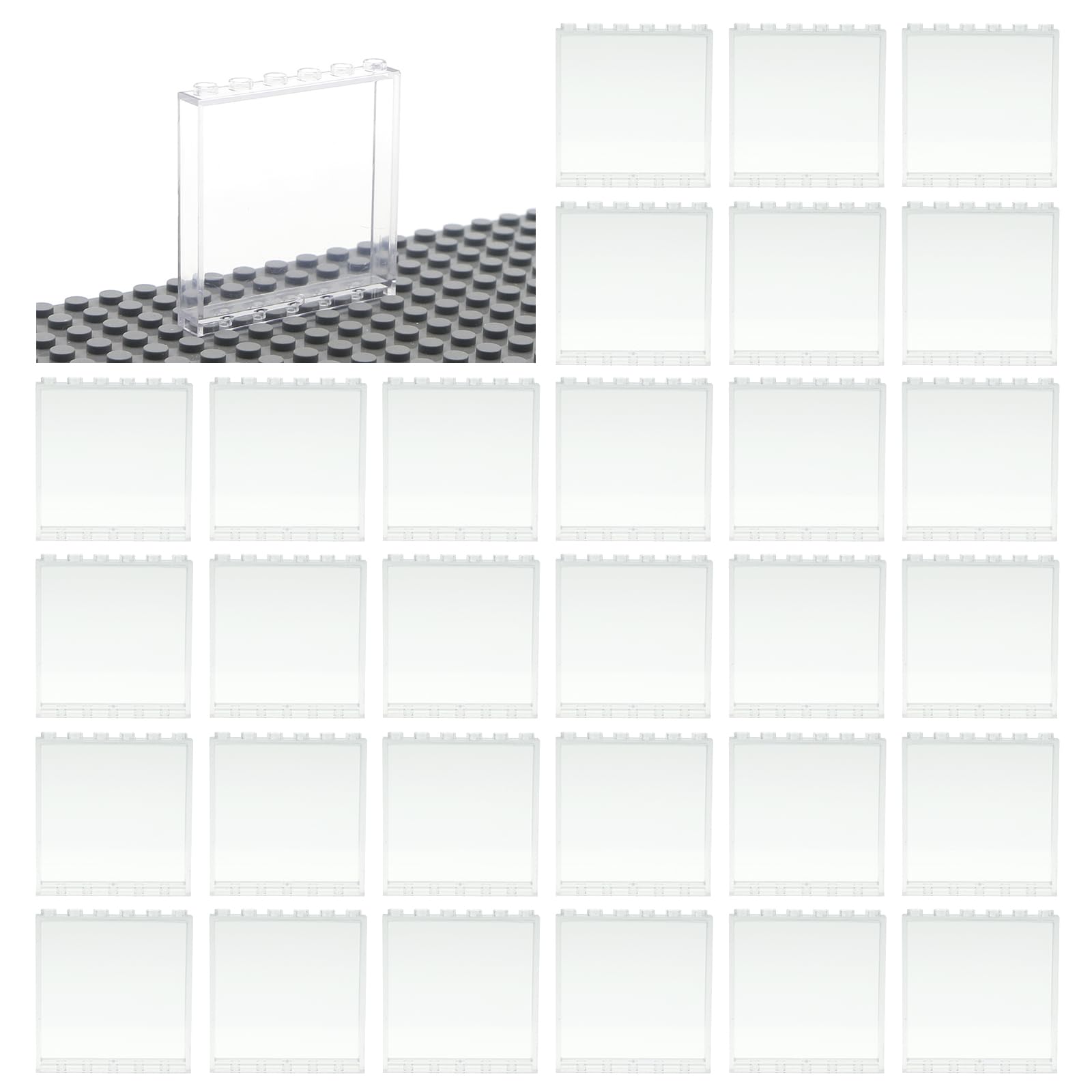 MALEKO clear window bricks 1x6x5 offer transparent panes for windows and light-filled builds.