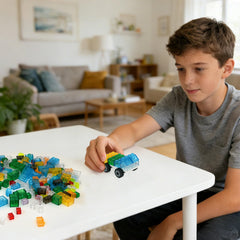 MALEKO multi-color transparent bricks set boosts spatial reasoning and fine motor skills