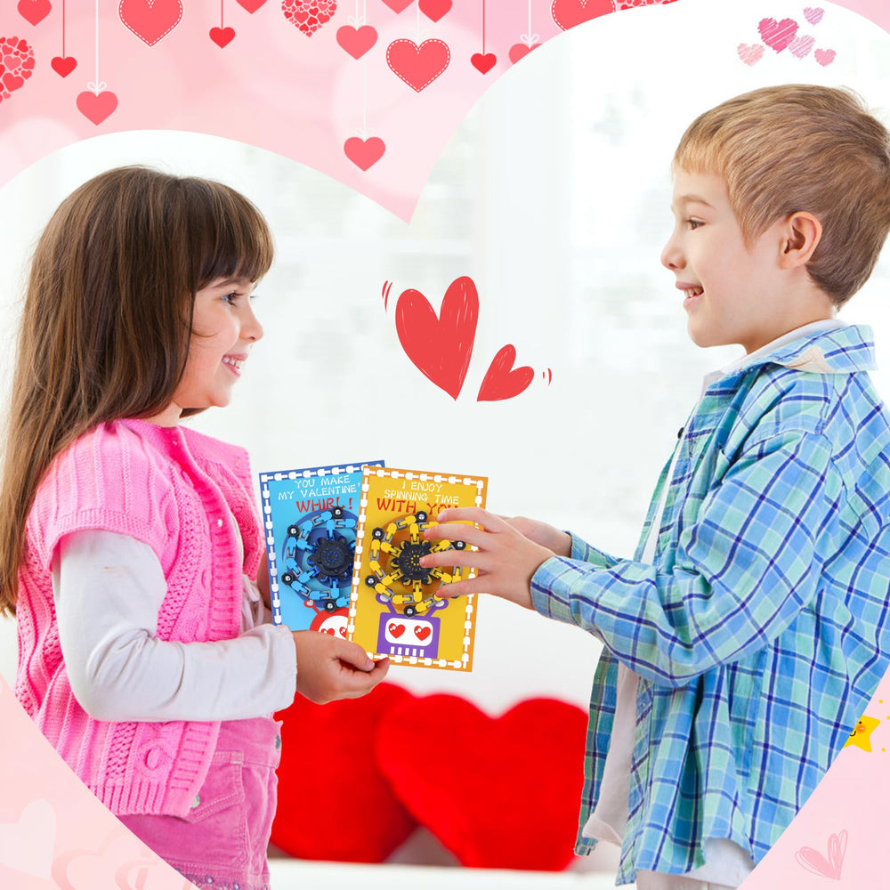 Colorful Malhaii valentines spinners add sensory fun to cards
