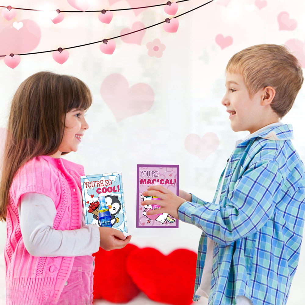 Malhaii twist-tie card-assembly for quick, mess-free valentines handouts