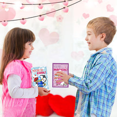 Malhaii twist-tie card-assembly for quick, mess-free valentines handouts